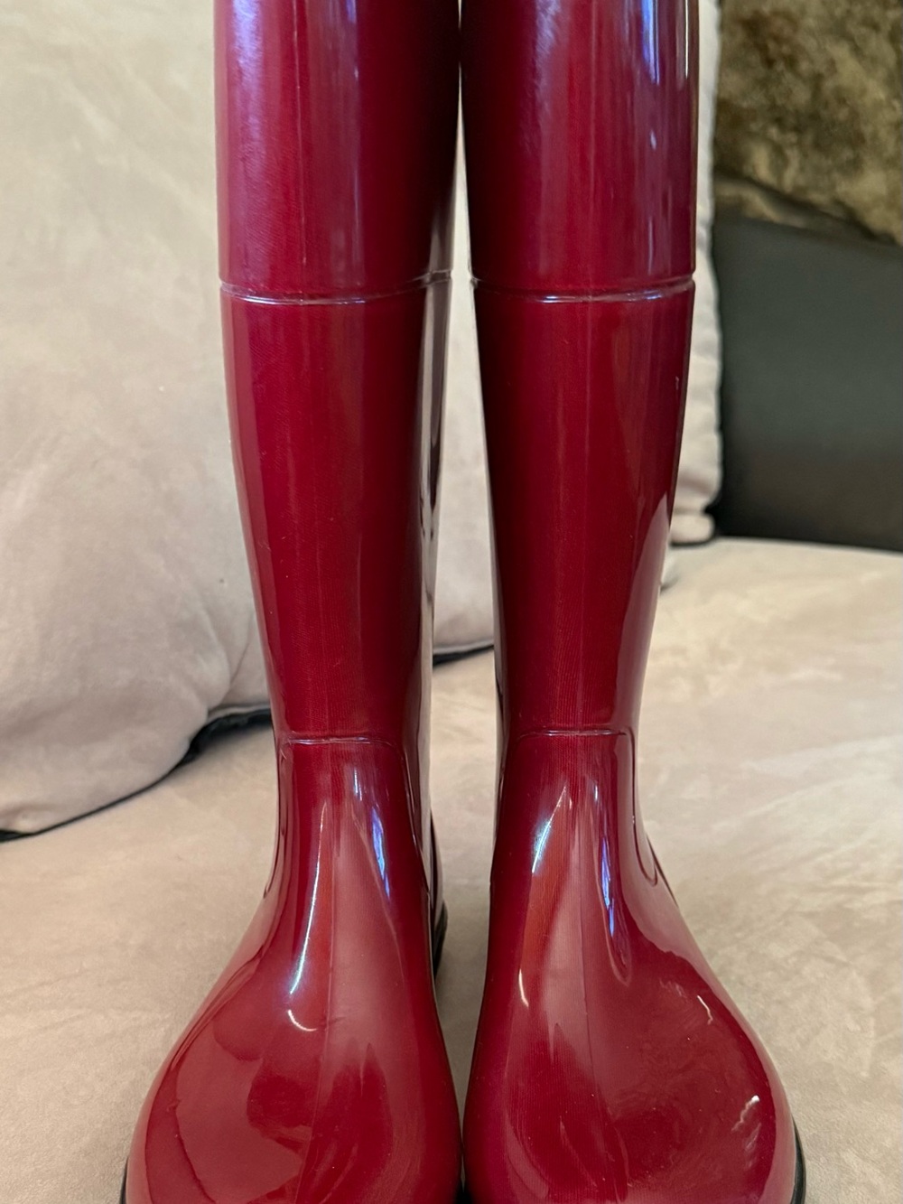 Kamik Women's Tall Wine Red Gloss Rain Boots